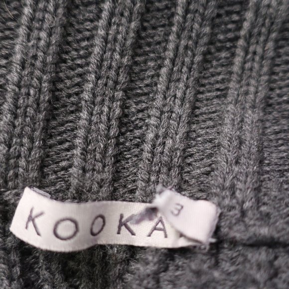 Womens Kookai Gray Knit Open Cardigan Sweater 3/ L* - Picture 9 of 9